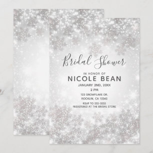Witte Glitter Winter Wonderland Bruidsdouche Kaart