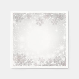 Witte Glitterende Sneeuwvlokken Winter Wonderland  Servet