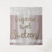 Witte glitters glans roze zoete 16 achtergrond wandkleed (Voorkant)