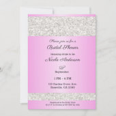 Witte Glitters Schittering Roze Glam Bruidsmeisjes Kaart (Voorkant)