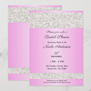 Witte Glitters Schittering Roze Glam Bruidsmeisjes Kaart