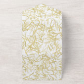 Witte Glitzy Gouden Confetti bruiloft All In One Uitnodiging (Buitenkant)