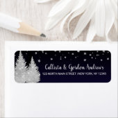 Witte gloeiende kerstverlichting Glitter Bomen Sne Etiket (Insitu)