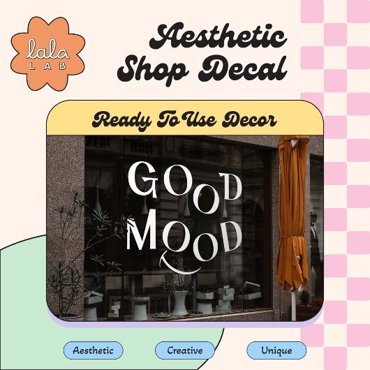 Witte Goede Stemming Elegante Typografie Raamklemm Raamsticker