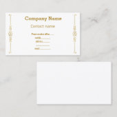 WITTE GOLD FLOURISH MODERN VISITEKAARTJE (Voorkant / Achterkant)