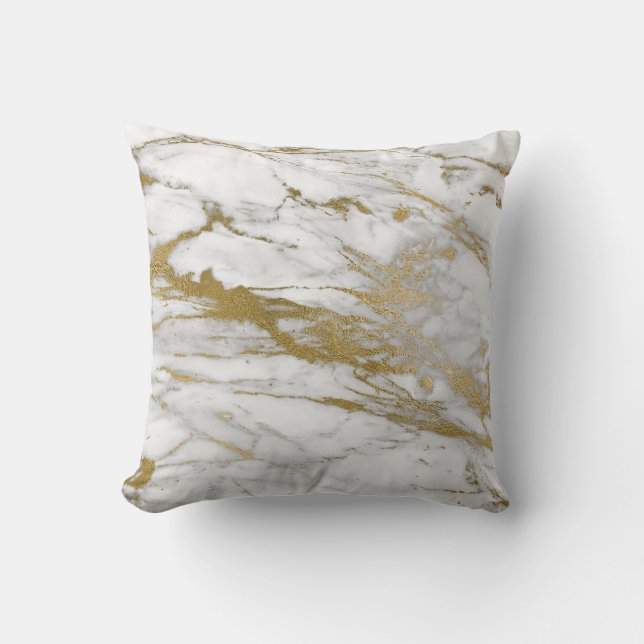  WITTE GOLD MARBLE INSPIRED CUSHION KUSSEN (Voorkant)