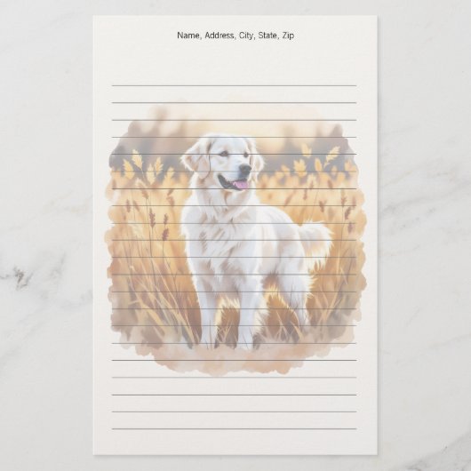 Witte Golden Retriever Hond Briefpapier (Voorkant)