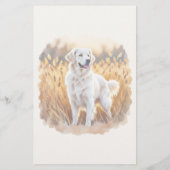 Witte Golden Retriever Hond Briefpapier (Achterkant)