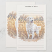 Witte Golden Retriever Hond Briefpapier (Voorkant / Achterkant)