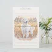 Witte Golden Retriever Hond Briefpapier (Staand voorkant)