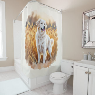 Witte Golden Retriever Hond Douchegordijn