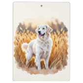 Witte Golden Retriever Hond Klembord (Achterkant)
