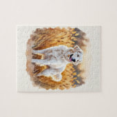 Witte Golden Retriever Hond Legpuzzel (Horizontaal)