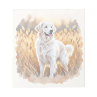 Witte Golden Retriever Hond Notitieblok