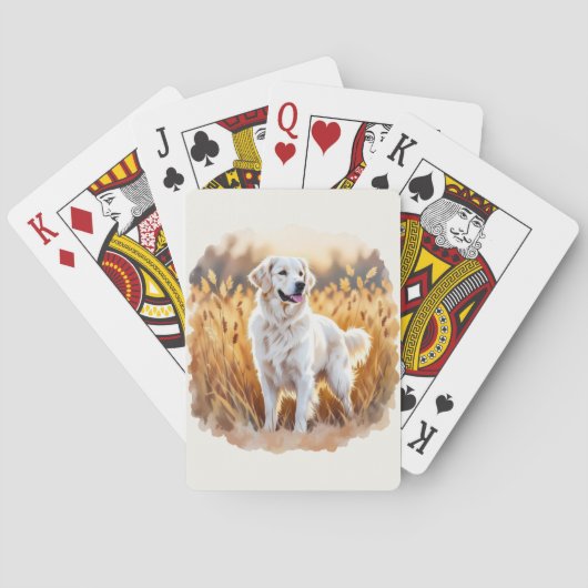 Witte Golden Retriever Hond Pokerkaarten (Achterkant)