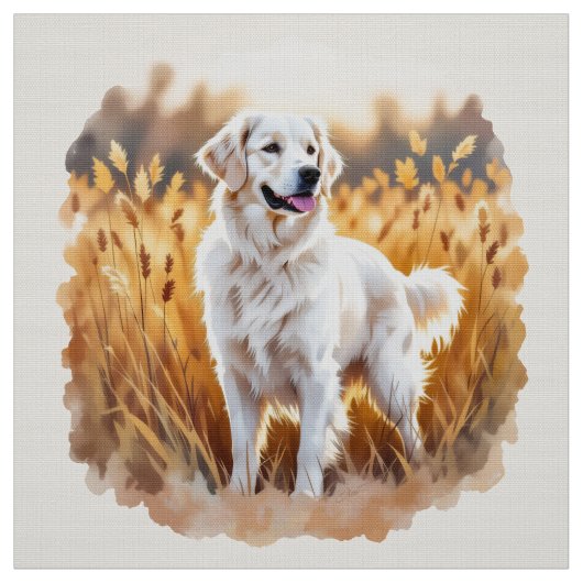 Witte Golden Retriever Hond Stof (Swatch)