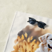 Witte Golden Retriever Hond Strandlaken (In situ)