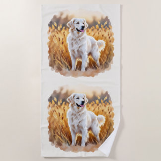 Witte Golden Retriever Hond Strandlaken