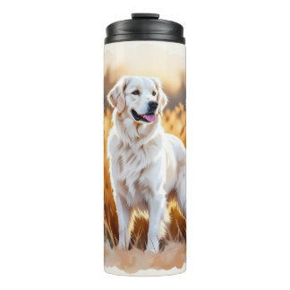 Witte Golden Retriever Hond Thermosbeker