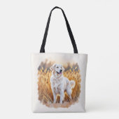 Witte Golden Retriever Hond Tote Bag (Achterkant)