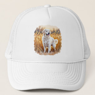Witte Golden Retriever Hond Trucker Pet