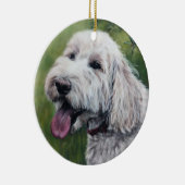 Witte Goldendoodle pup Keramisch Ornament (Rechts)