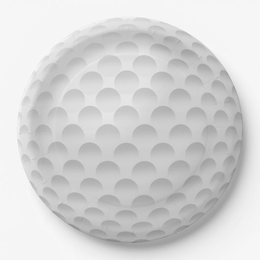 Witte Golf Ball Patroon Papieren Bordje (Voorkant)