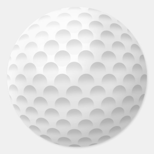 Witte Golf Ball Patroon Ronde Sticker (Voorkant)
