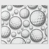 Witte Golf Feest Cadeaupapier (Vlak)