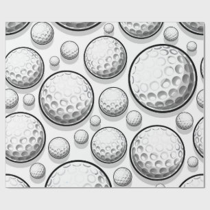 Witte Golf Feest Cadeaupapier