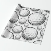 Witte Golf Feest Cadeaupapier (Uitgerold)