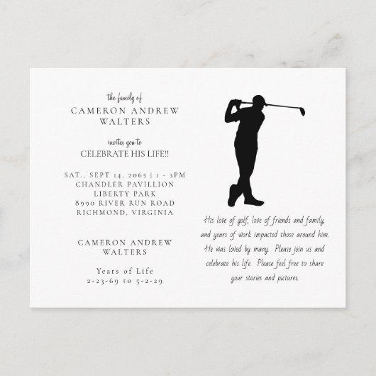 Witte Golf viering van het leven Briefkaart (Voorkant)