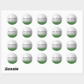 witte golfbal in gras ronde sticker (Vel)