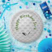 Witte Golfbal met Club Verjaardagspapier Bord (Feest)