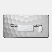 Witte Golfbal met Putjes Textuur Aangepaste Naam N Bureaumat (Keyboard & Muis)