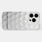 Witte Golfbal met Putjes Textuur Aangepaste Naam N Case-Mate iPhone Case (Achterkant (horizontaal))