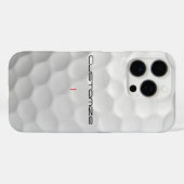 Witte Golfbal met Putjes Textuur Aangepaste Naam N Case-Mate iPhone Case (Achterkant (horizontaal))