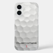 Witte Golfbal met Putjes Textuur Aangepaste Naam N Case-Mate iPhone Case (Achterkant)