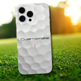 Witte Golfbal met Putjes Textuur Aangepaste Naam N iPhone 16 Pro Max Hoesje