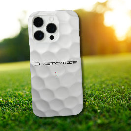 Witte Golfbal met Putjes Textuur Aangepaste Naam N iPhone 16 Pro Hoesje