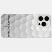 Witte Golfbal met Putjes Textuur Aangepaste Naam N Case-Mate iPhone Case (Achterkant (horizontaal))