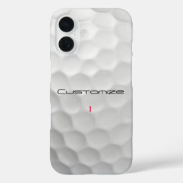 Witte Golfbal met Putjes Textuur Aangepaste Naam N iPhone 16 Hoesje