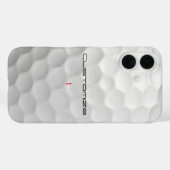 Witte Golfbal met Putjes Textuur Aangepaste Naam N Case-Mate iPhone Case (Achterkant (horizontaal))