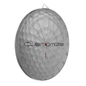 Witte Golfbal met Putjes Textuur Aangepaste Naam N Dartbord (Voorkant Links)
