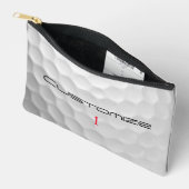 Witte Golfbal met Putjes Textuur Aangepaste Naam N Etui (Open)