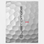 Witte Golfbal met Putjes Textuur Aangepaste Naam N Fleece Deken (Voorkant)