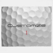 Witte Golfbal met Putjes Textuur Aangepaste Naam N Fleece Deken (Voorkant (Horizontaal))