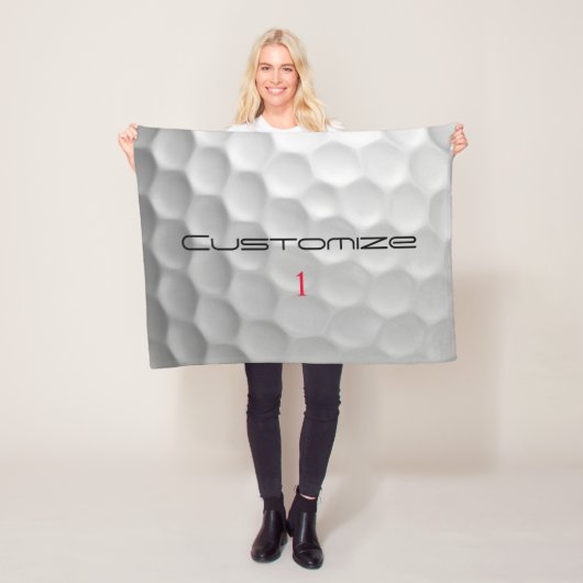 Witte Golfbal met Putjes Textuur Aangepaste Naam N Fleece Deken (In situ)