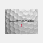 Witte Golfbal met Putjes Textuur Aangepaste Naam N Fleece Deken (Voorkant (Horizontaal))