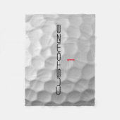 Witte Golfbal met Putjes Textuur Aangepaste Naam N Fleece Deken (Voorkant)